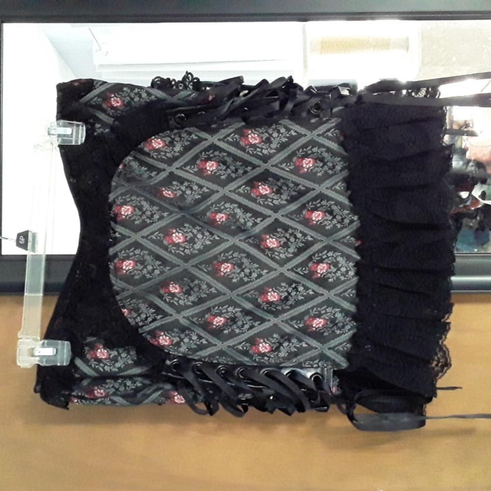 Vintage Lip Service brocade baroque corset fetish skirt M dangerous liasons